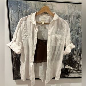 100% linen button up